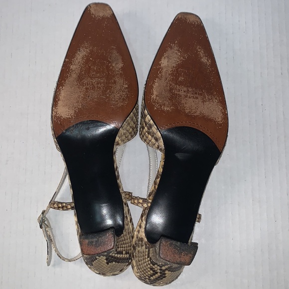 Stuart Weitzman Python Print Slingback Heels - Picture 5 of 6
